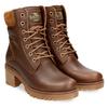 Winterstiefelette PANAMA JACK "Phoebe", Damen, Gr. 40, braun, Nappaleder, unifarben, used, modisch, Schuhe, Schnürstiefelette, Profilsohle, mit gepolstertem Schaftrand