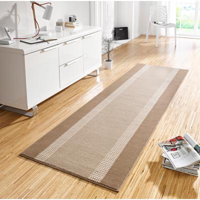 Teppich HANSE HOME "Band" Gr. 44, beige, B:80cm H:9mm L:450cm, Kunstfaser, Teppiche, Kurzflor, weich, Läufer Größen, Wohnzimmer, Schlafzimmer, Esszimmer Image
