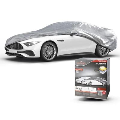 Abdeckplane Auto All Weather Basic, Autoplane Vollgarage Größe l, Autoabdeckung silber