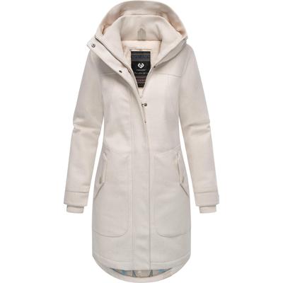 Wintermantel RAGWEAR "Jannisa Coat", Damen, Gr. 4XL (48), beige (ecru), Obermaterial: 100% Polyester, Innenfutter: 100% Polyester, Wattierung: 100% Polyester, klassisch, tailliert ca. Mitte Oberschenkel, hoch geschlossener Ausschnitt, Langarm Ärmel... Image
