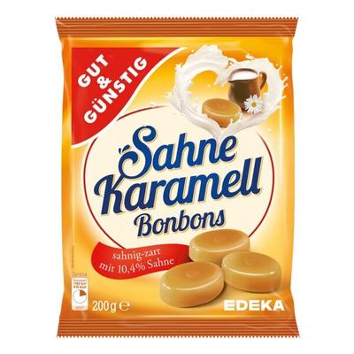 Sahne Karamell Bonbons 200g braun, Gut und Günstig