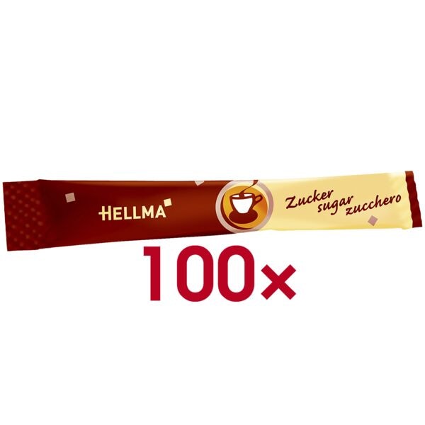 Hellma Zuckersticks Feinzucker 100 Portionen rot Image