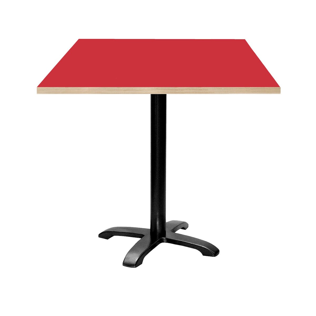 RestooTab - Tisch Bazila 70x70cm Dekor rot Kanten in Holzoptik Image