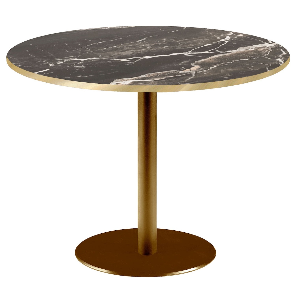 Restootab Tisch Rome goldmetallic Ø120cm - Modell Marmor Royal mit messingfarbenen Kanten Image