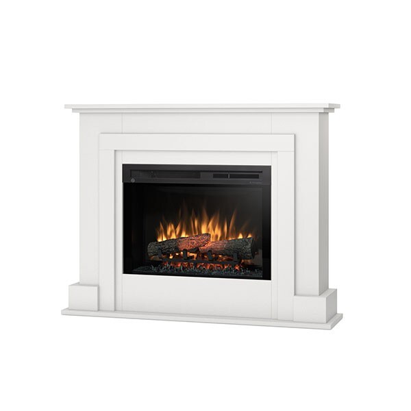 OutInFire ALVA – Freistehender elektrischer LED-Kamin – 26 Zoll – Mattweiß – 91 x 118 x 28,5 Image