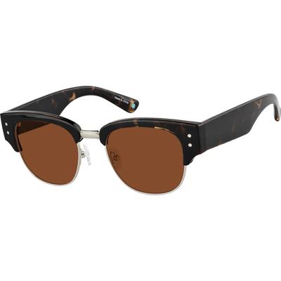 Zenni Vintage Browline Rx Sunglasses Tortoiseshell Mixed Full Rim Frame