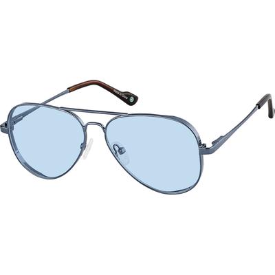Zenni Aviator Rx Sunglasses Blue Stainless Steel Full Rim Frame