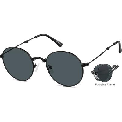 Zenni Round Rx Sunglasses Black Stainless Steel Full Rim Frame