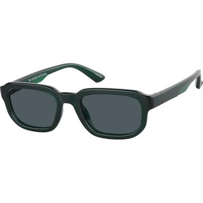 Zenni Men's Rectangle Rx Sunglasses Green Bio-Based Full Rim Frame