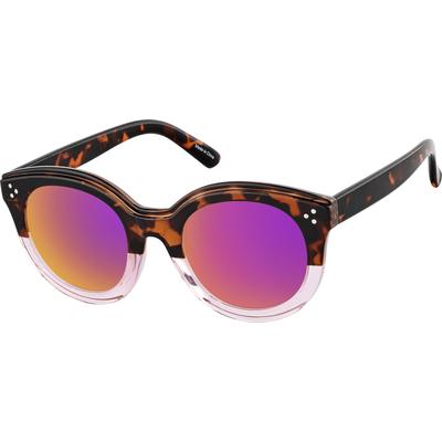 Zenni Women's Round Rx Sunglasses Tortoiseshell Plastic Full Rim Frame