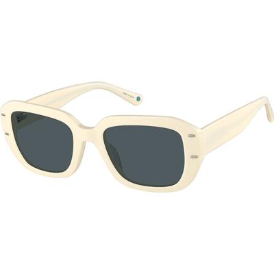 Zenni Women's Square Rx Sunglasses Cream Plastic Full Rim Frame