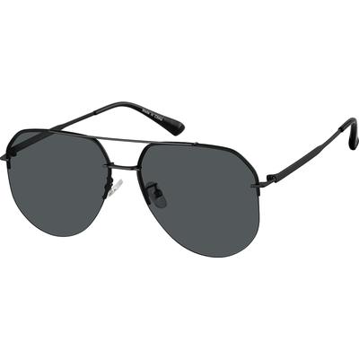 Zenni Aviator Sunglasses Black Stainless Steel Full Rim Frame