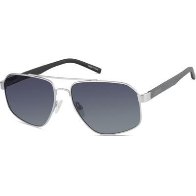 Zenni Men's Aviator Sunglasses Silver Mixed Full Rim Frame
