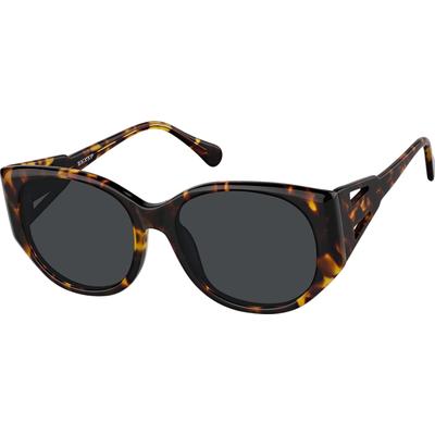 Zenni Women's Cat-Eye Sunglasses Tortoiseshell Plastic Full Rim Frame