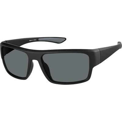 Zenni Men's Round Sunglasses Black Plastic Full Rim Frame