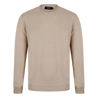 Jumpers Barney 2 Crew Neck Birdseye Pique Jumper in Stone - Kensington Eastside / XXL - Tokyo Laundry