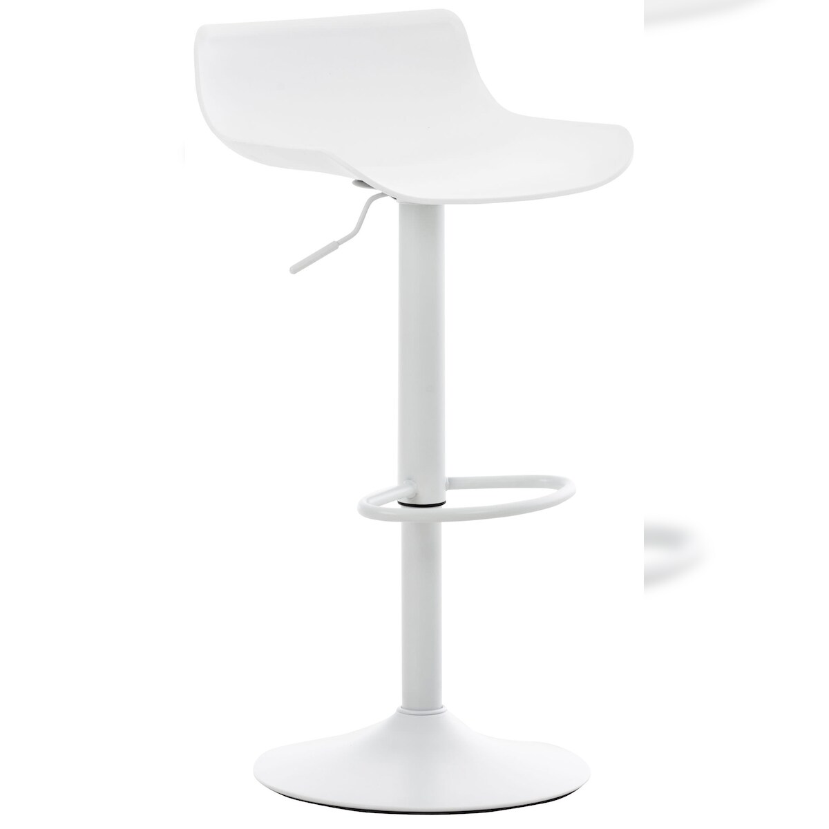 DELUKE® Barhocker höhenverstellbar Weiß JUTO - Kunststoff, 68,5-94x43x44cm | Barhocker mit Lehne Tresenhocker Barstuhl Küchenhocker Thekenhocker Image