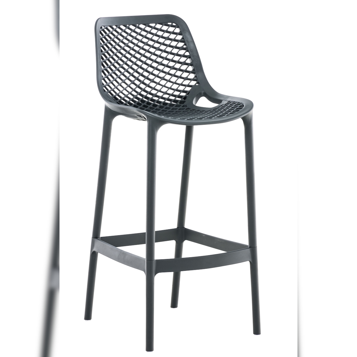 DELUKE® Barhocker modern Dunkelgrau LORL - Kunststoff, 105x45x53cm | Barhocker mit Lehne Tresenhocker Barstuhl Küchenhocker Thekenhocker hoher Stuhl Image