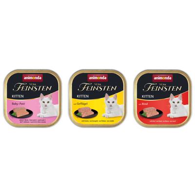 96x100g animonda Vom Feinsten Kitten Megapack Mix I (Baby-Pate, mit Geflügel, mit Rind)...