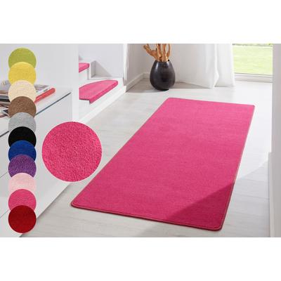 Teppich HANSE HOME "Fancy" Gr. 12, pink, B:80cm H:7mm L:200cm, Kunstfaser, Teppiche, Kurzflor, Läufer, uni, gekettelt, Wohnzimmer, Schlafzimmer, Esszimmer Image