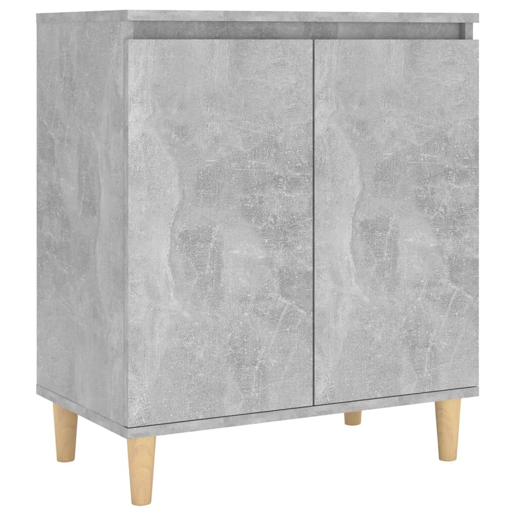 vidaXL Sideboard mit Massivholz-Beinen Betongrau 60x35x70 cm Image