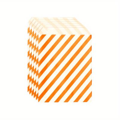TEMU 25-pack 5x7 Inches Striped Paper Bags, Party Favor Candy Bags For Holiday, Wedding, Halloween, Thanksgiving, Paper Material Image