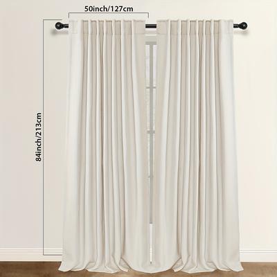 TEMU 2 Panel Curtains, Faux Linen Room Darkening Curtains, Back Tab Blackout Curtains For Bedroom & Living Room, , And Drapes Well