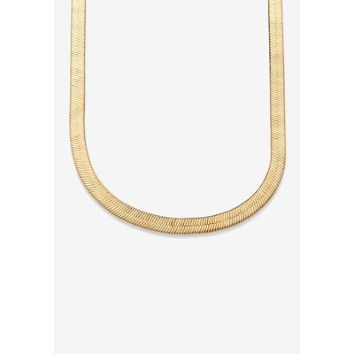 Women's Herringbone Necklace In .925 Sterling Silver With A Golden Finish by PalmBeach Jewelry in Gold