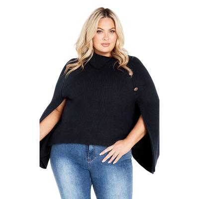 Plus Size Women's Dani Button Cape by Avenue in Navy (Size 26/28)