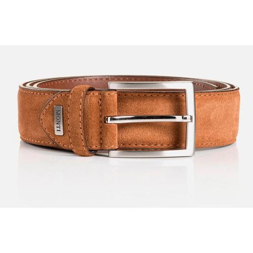 Ledergürtel MONTI Gr. 100, braun (cognac) Damen Gürtel 3,5 cm breit, Business-Casual, Veloursleder, kürzbar