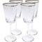 Lot de 4 - Verre à vin blanc en verre bord doré