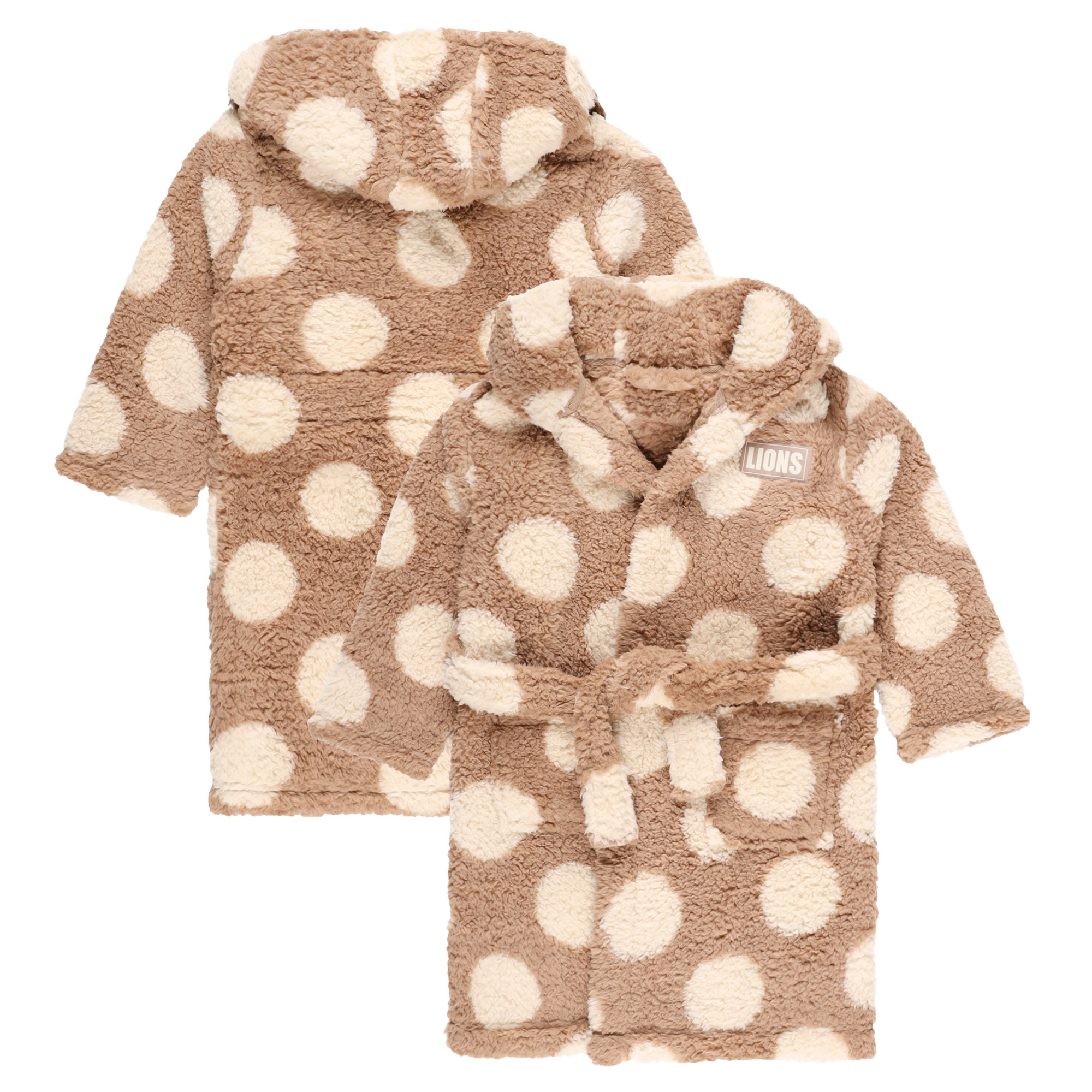 Millwall Polka Dot Fleece-Bademantel mit Kapuze – Beige – Mädchen Image