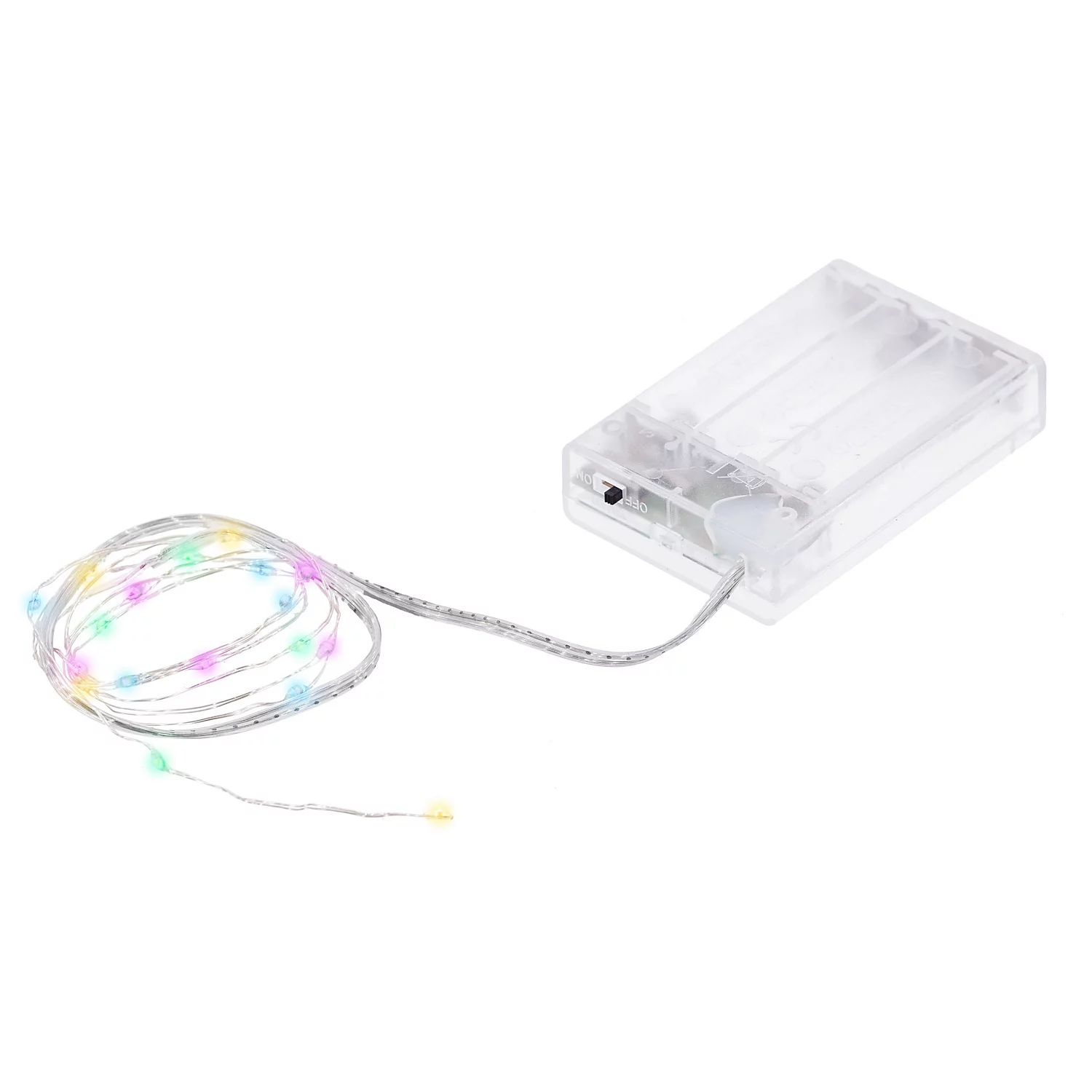 LED Micro-Lichterkette mit Batteriekasten und Timer, pastell, 20 LEDs Image