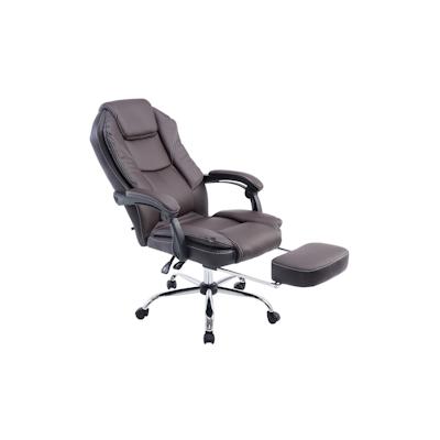 DELUKE® Bürostuhl MEDHA - 114x67x64, Braun | Kunstleder | Metall in Chromoptik Gestell | ergonomische Bürostühle Homeoffice Stuhl mit Rollen Image