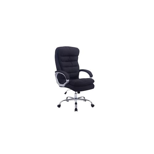 DELUKE® Bürostuhl SOUK Stoff - 116x68x77, Schwarz | Stoff | Metall in Chromoptik Gestell | ergonomische Bürostühle Homeoffice Stuhl mit Rollen