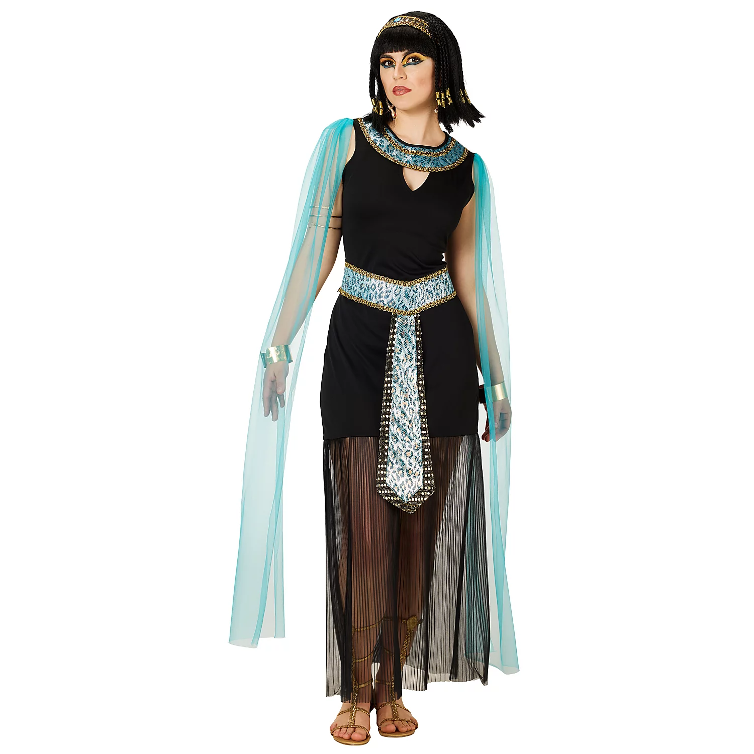 Kleid Pharaonin, schwarz/türkis Image