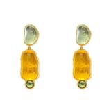 Anthropologie Jewelry | Crystal Drop Earrings M512 | Color: Green/Orange | Size: Os