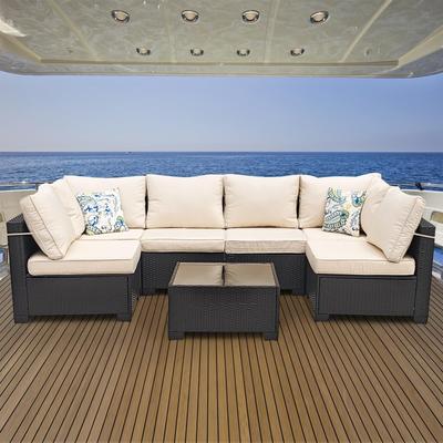 7 Pieces Outdoor Rattan Wicker Patio Set
