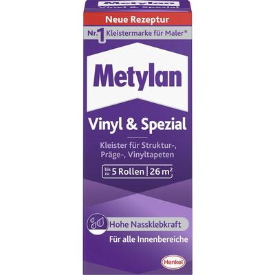 Vinyl & Spezial Tapetenkleister 180 g Paket, trocknet transparent Spezialkleber - Metylan