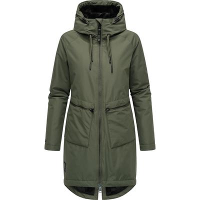 Kurzmantel RAGWEAR "Holstic", Damen, Gr. S (36), grün (olivgrün), Obermaterial: 100% Polyester, Innenfutter: 100% Polyester, Wattierung: 100% Polyester, modisch, figurumspielend knieumspielend, hoch geschlossener Ausschnitt, Langarm Ärmel ohne... Image
