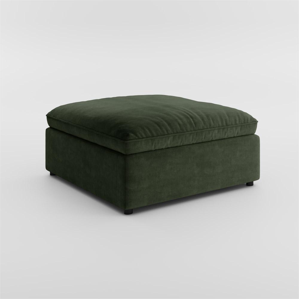 Ottoman Bench, Foot Rest Stool, Dark Green