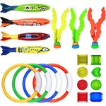 Ersandy - Ensemble de jouets de plongée 19PCS, jouets de piscine pour enfants, kit de jouets de