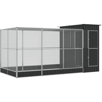 Vidaxl - Voliere mit Erweiterung Silbern 416x203x216 cm Stahl