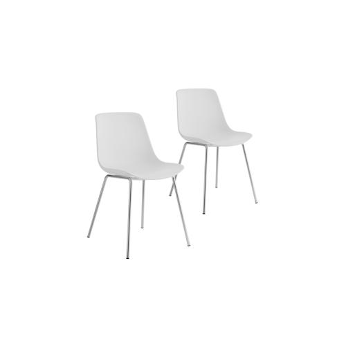 TECTAKE Kunststoffstühle Mave, ergonomisch, 120 kg 2er Setweiß/chrom