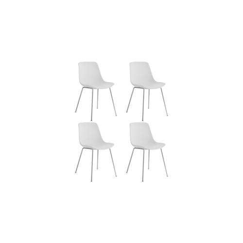 TECTAKE Kunststoffstühle Mave, ergonomisch, 120 kg 4er Setweiß/chrom