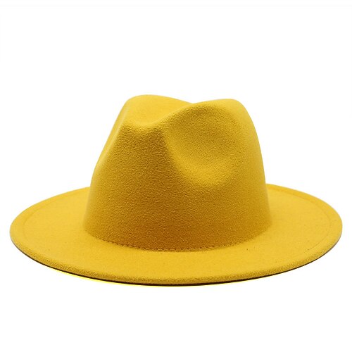 Per uomo Cappello del Kentucky Derby Cappello da Sole Cappello da Cowboy Cappello Fedora Trilby Nero Giallo Poliestere Stile Vintage Moda 18° Secolo Stato del Texas Quotidiano Festa a Tema Colore