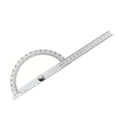 TEMU 1pc Stainless Steel 180° Protractor - Dual-scale (°/cm) Precision Measuring Ruler For Woodworking, Carpentry & Diy Projects - Durable 304 Steel, No Battery Needed Image
