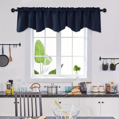 TEMU Valances For Windows, Scalloped Valance Curtains For Living Room, Bedroom, Bathroom, 1 Panel