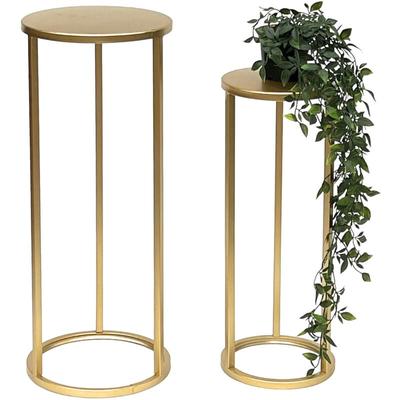 Blumenhocker Metall Gold Rund Blumenständer Beistelltisch 96510 2er Set Blumensäule Modern