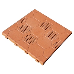ArtPlast - Kunststofffliese für Terrasse oder Garten 39x39x2,5 cm, Fläche 0,15 m², Kollektion EASY - Terrakotta Image